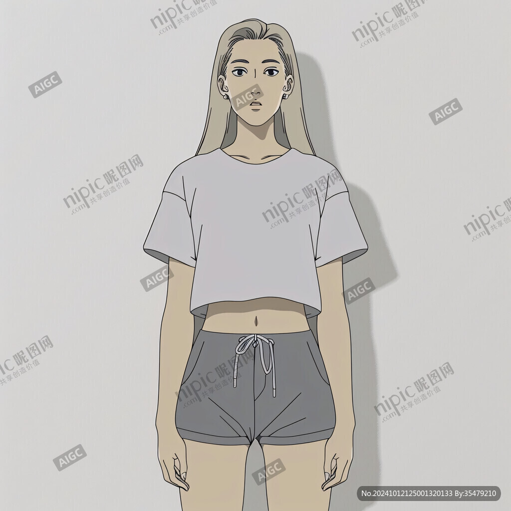 卡通反罩衫女孩