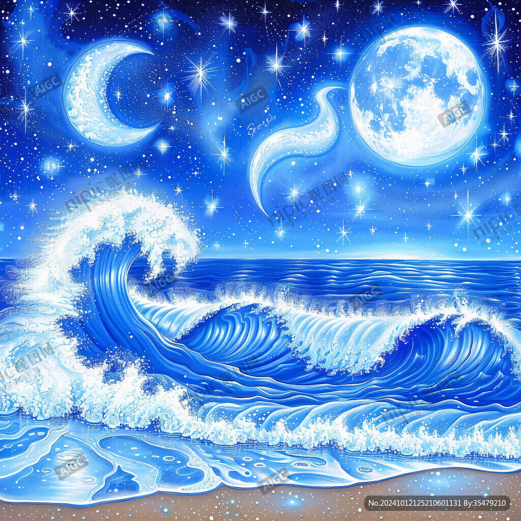 波涛海涛壁画海波海浪