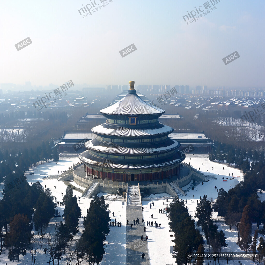 祈年殿雪景