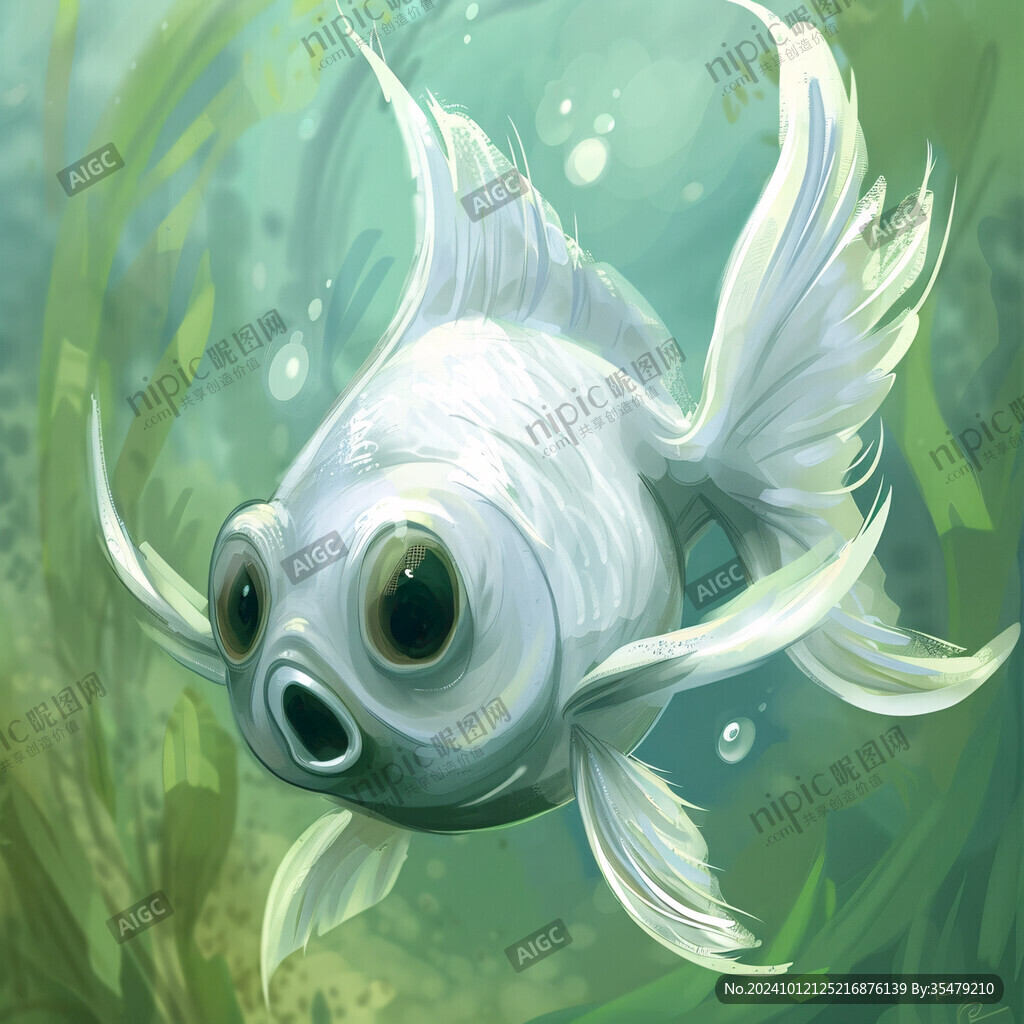 手绘动漫鱼插画