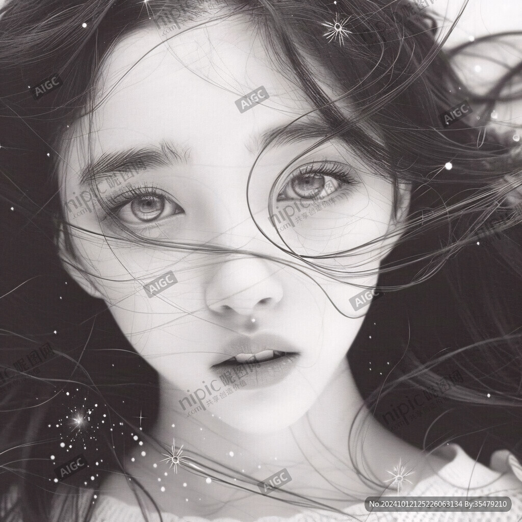 数字美女插画