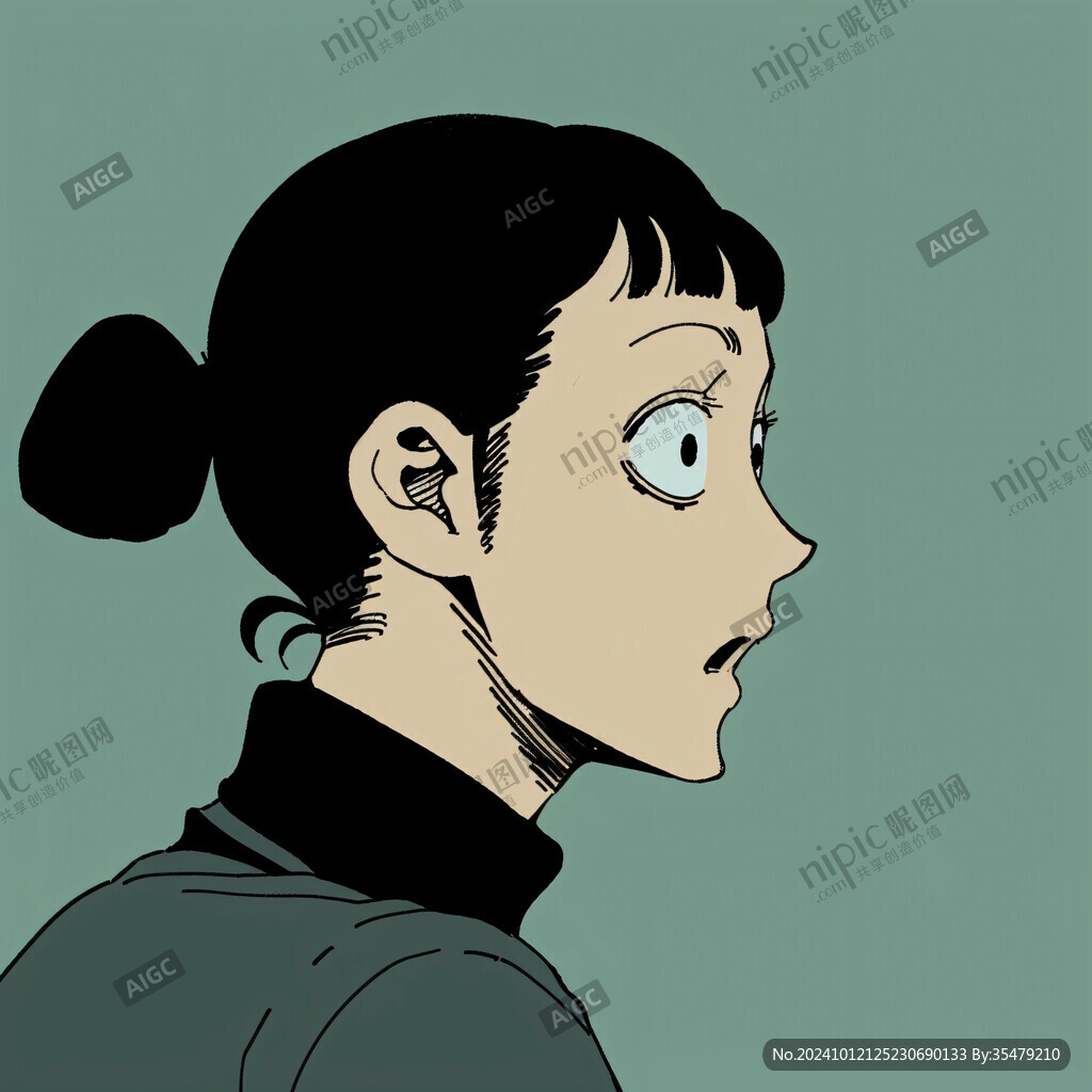 人物插画短发女生