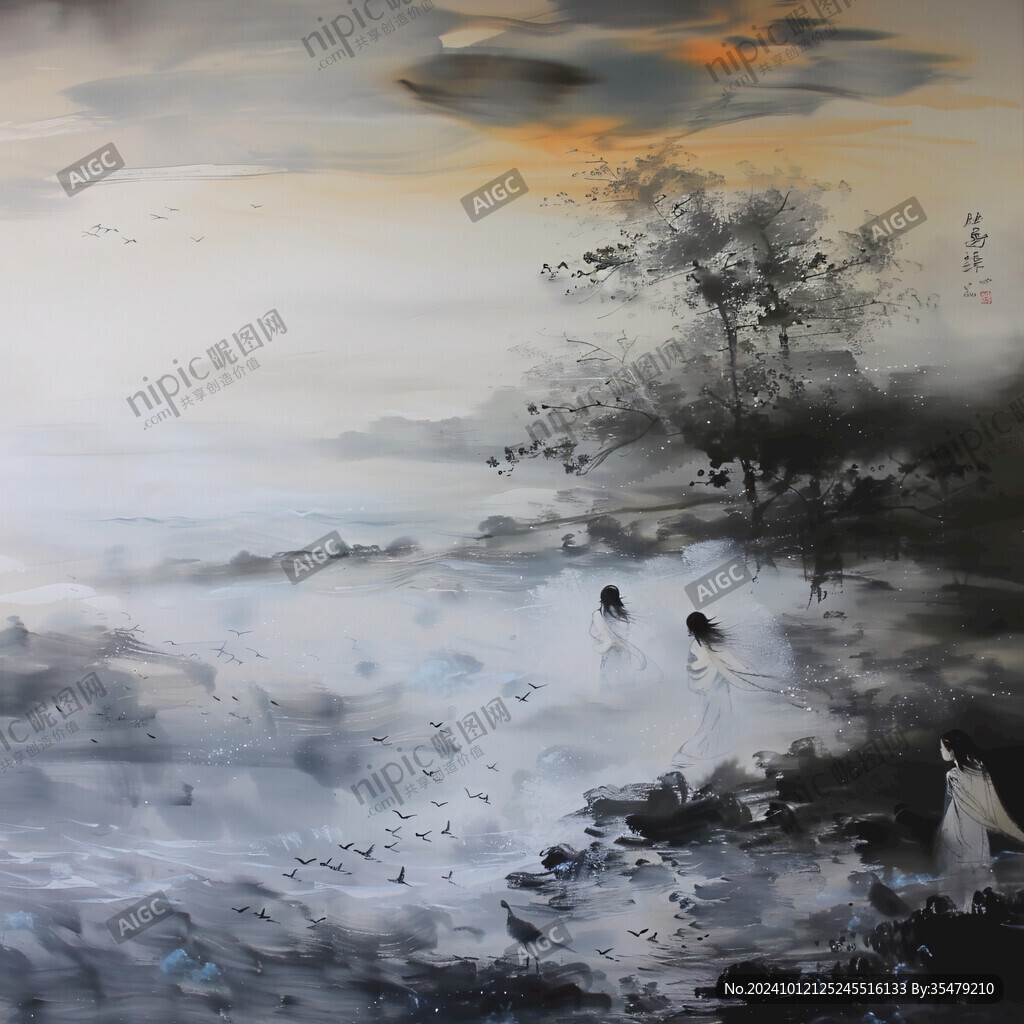 禅意水墨意境抽象画