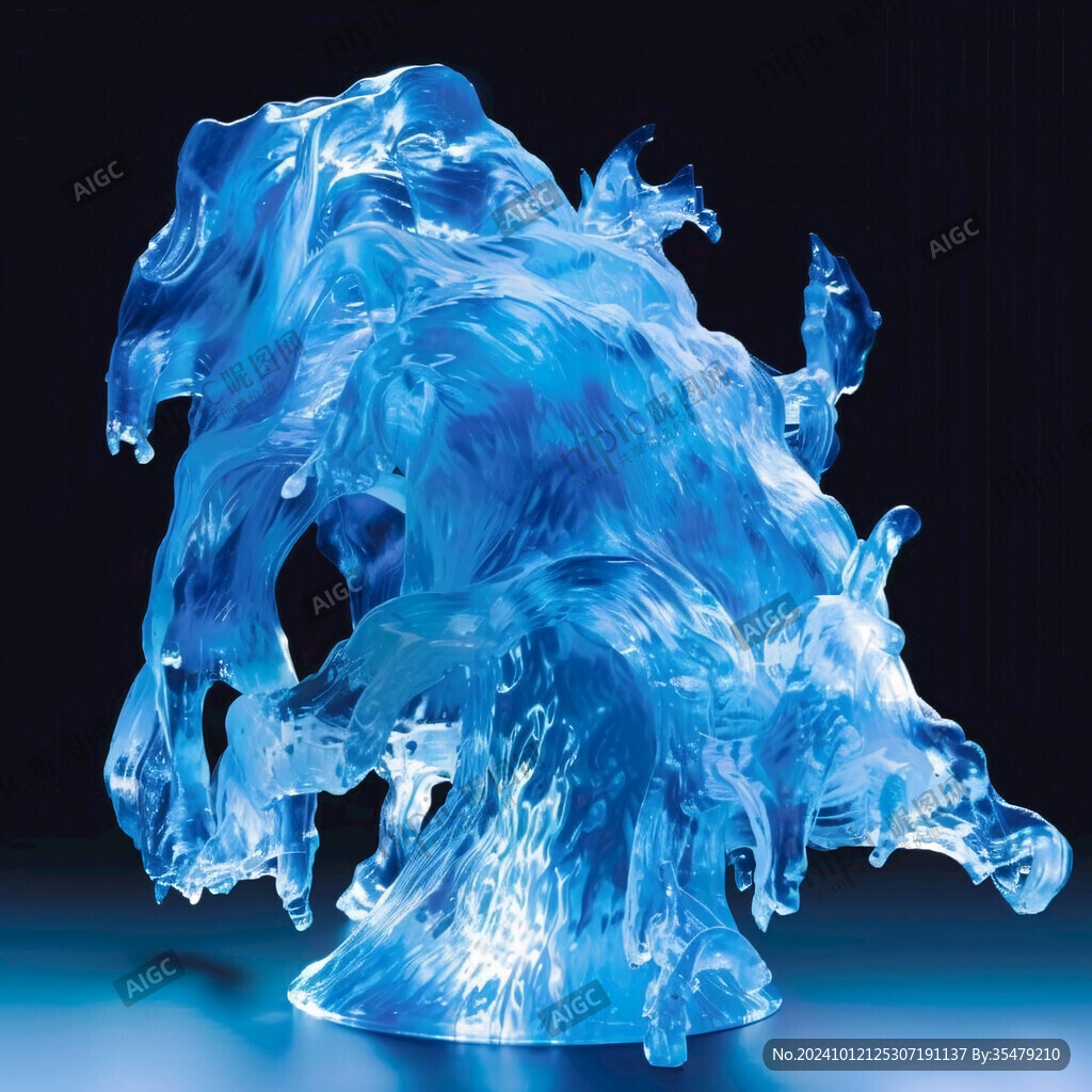 梦幻蓝水晶立体图案