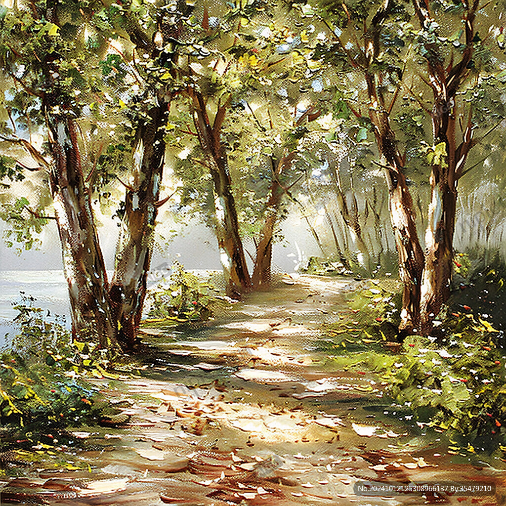 林间小道风景画