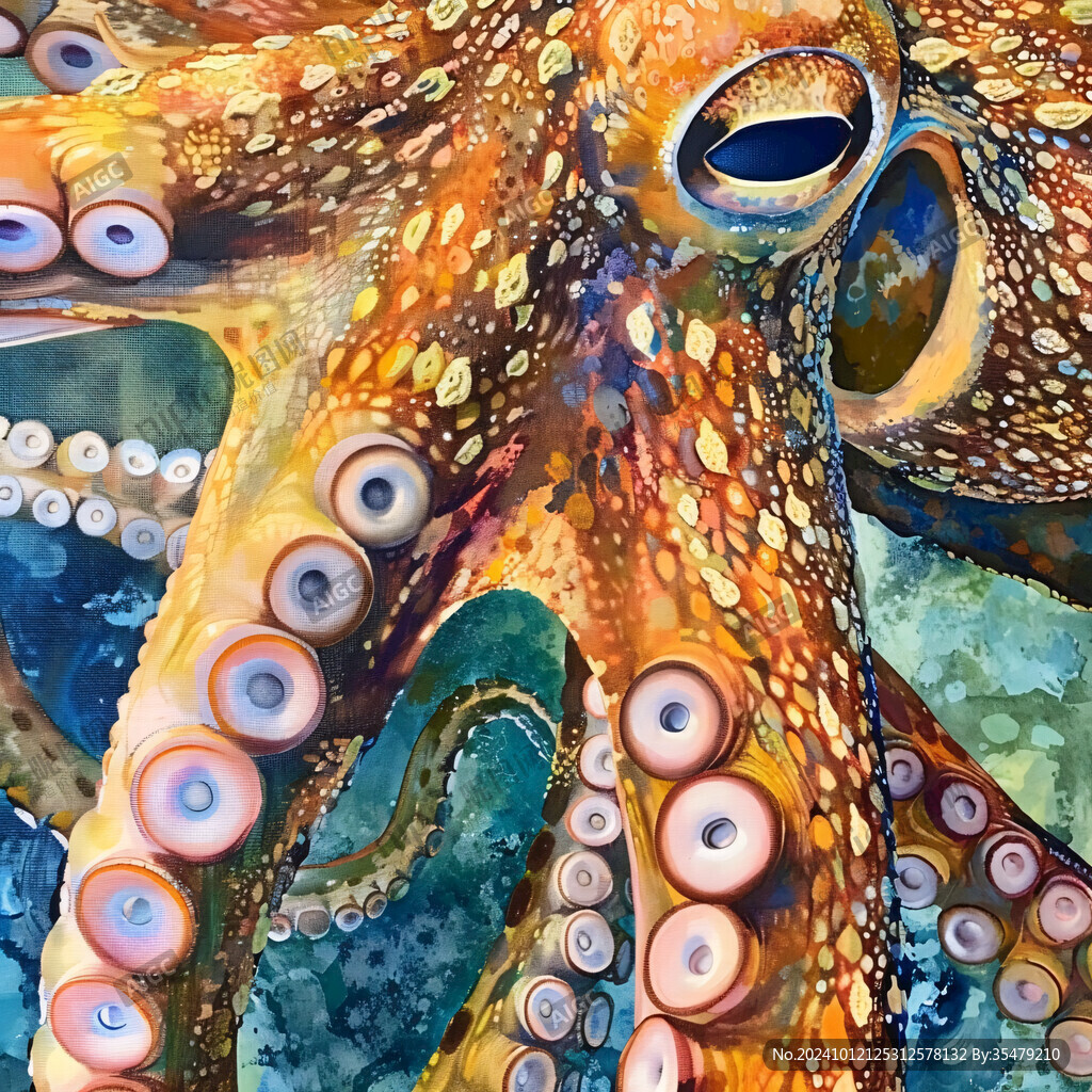 章鱼立体壁画