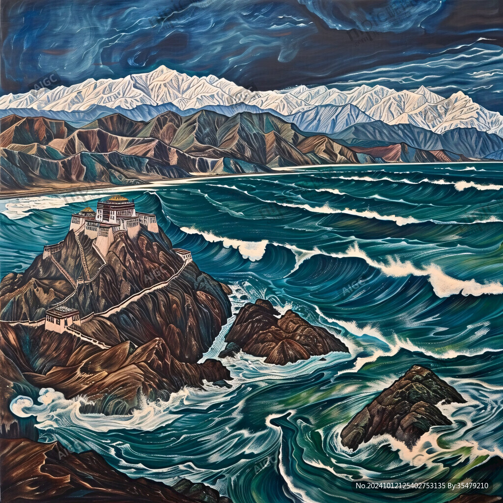 府视大海插画