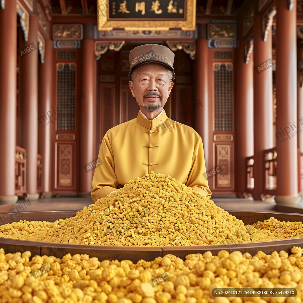 大清官府水脚黄色龙袍