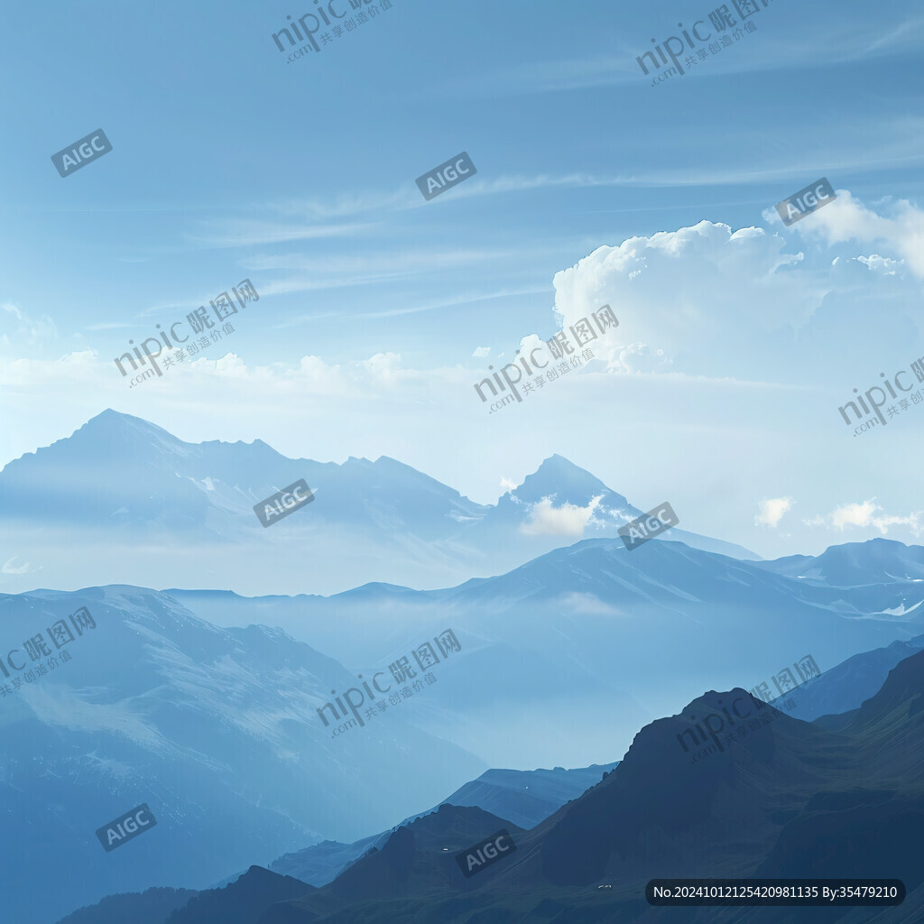 高山山脉大山山峰山岚