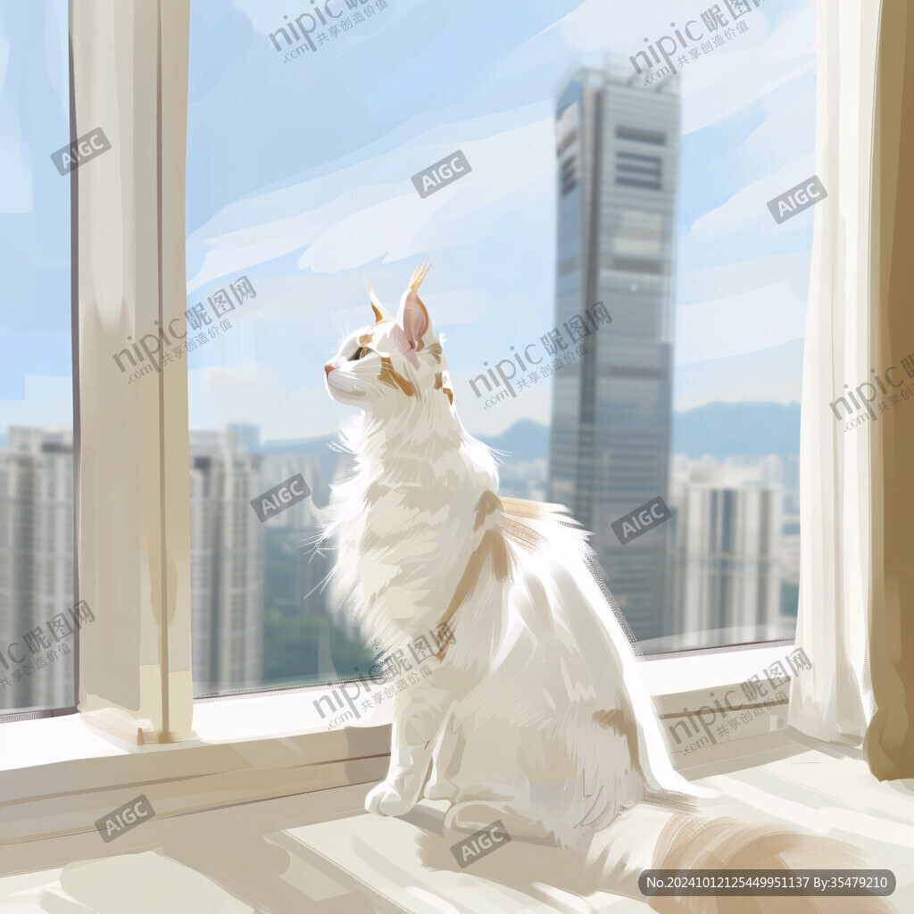 晒太阳的猫插画