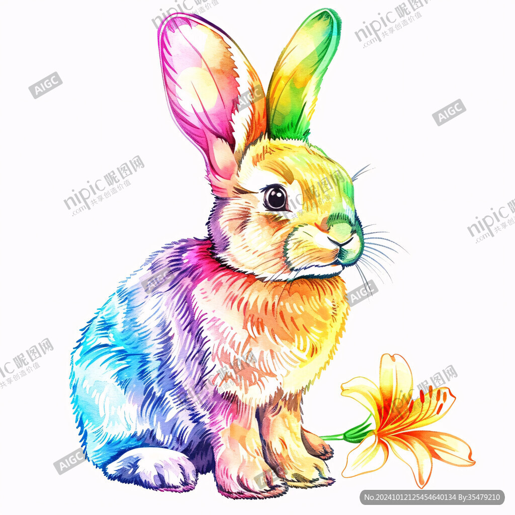 手绘兔子插画