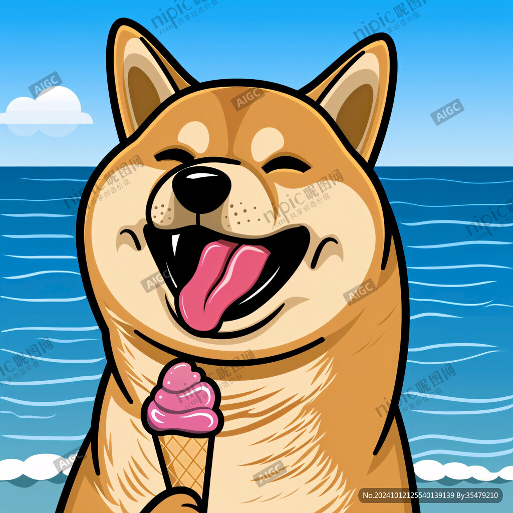 开心小狗插画