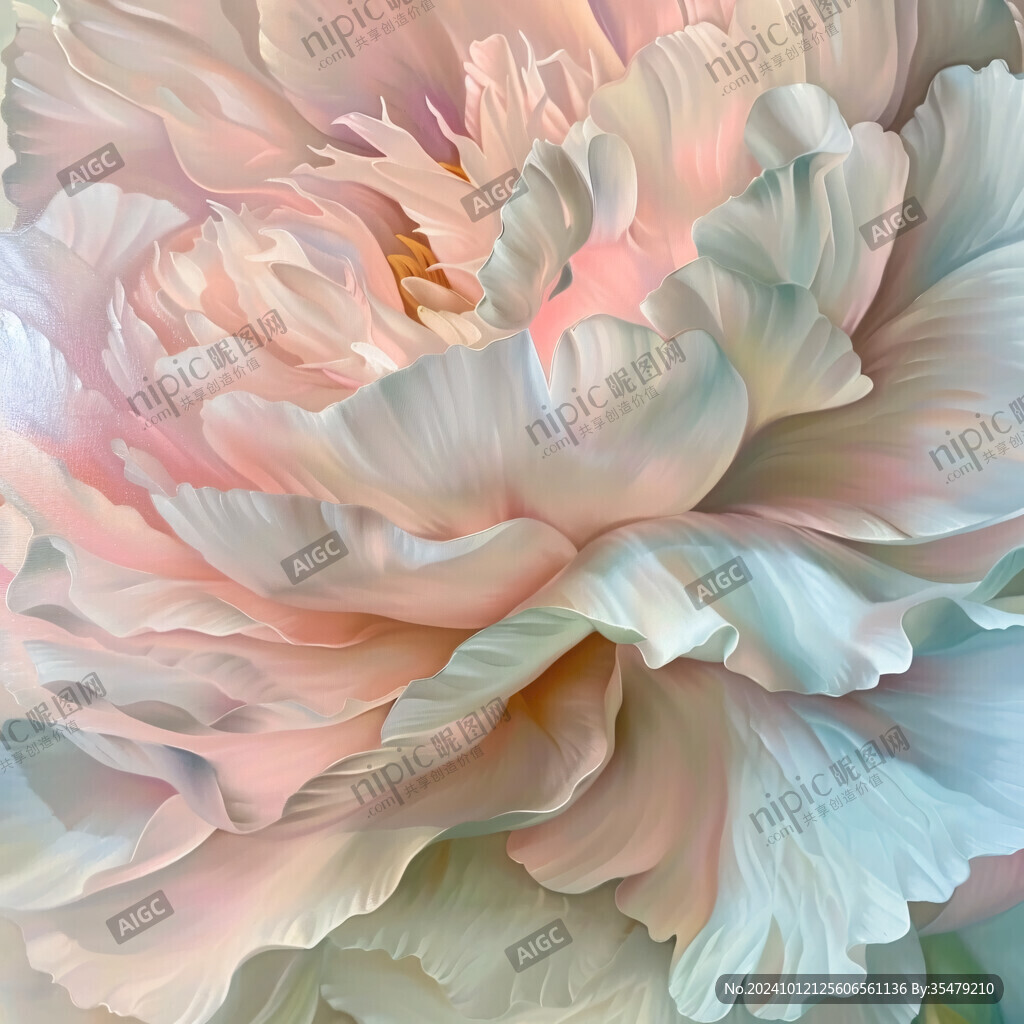 立体手绘牡丹花卉