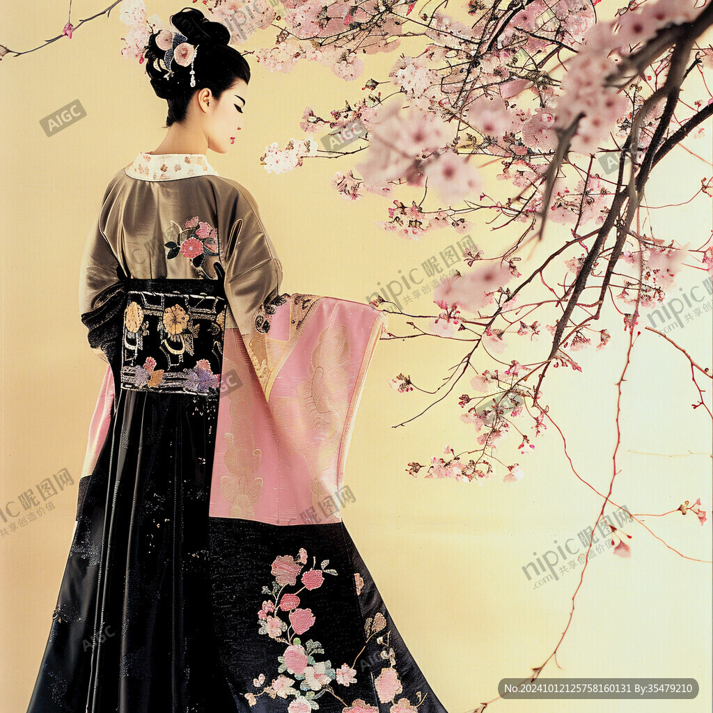 宫廷美女仕女图杏花