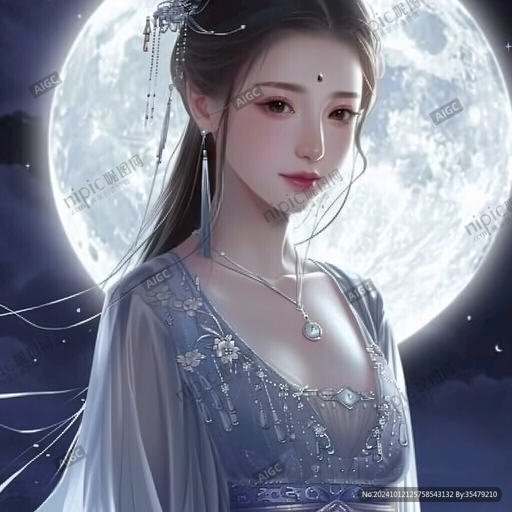 古风美女头像插画封面