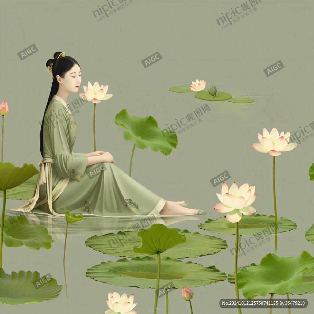 古典美女荷花