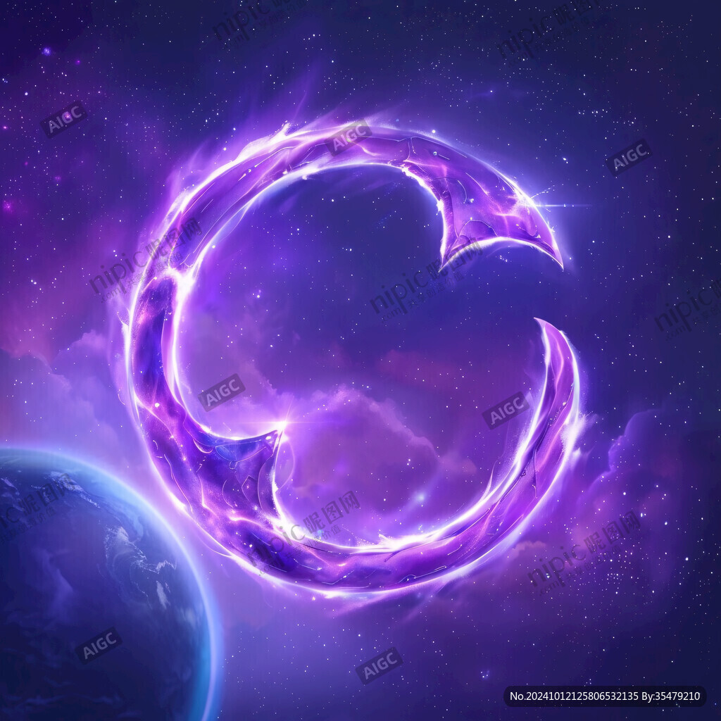 梦幻蓝紫色星球背景