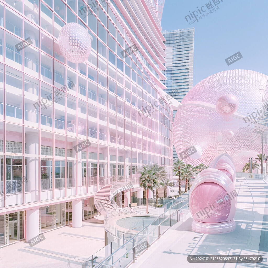 粉色奇幻建筑物