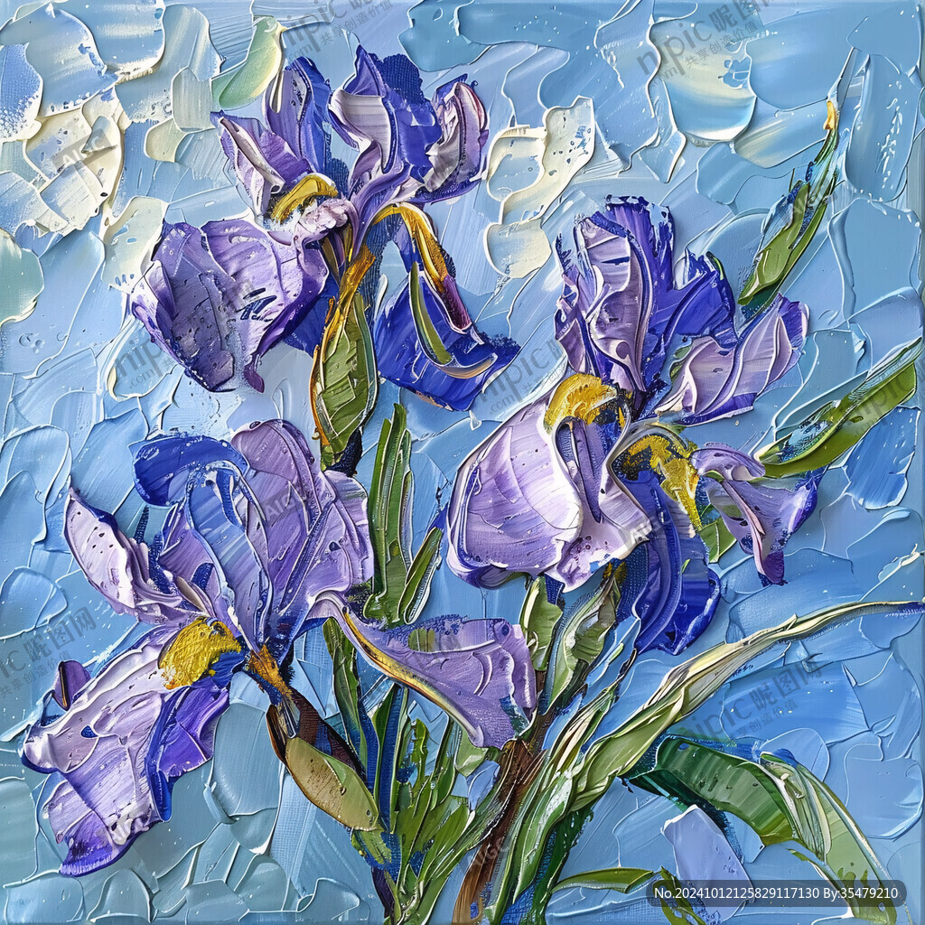 油画鸢尾花装饰画