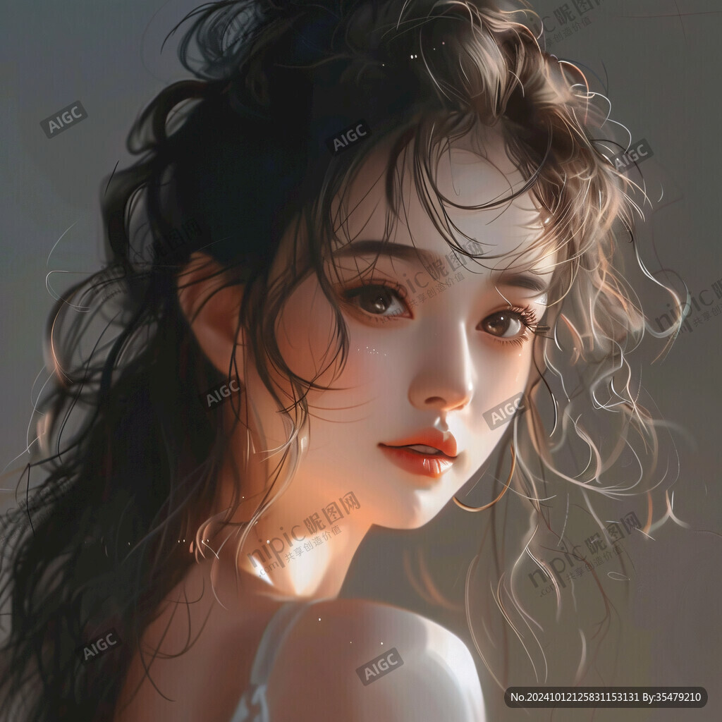 数字美女插画