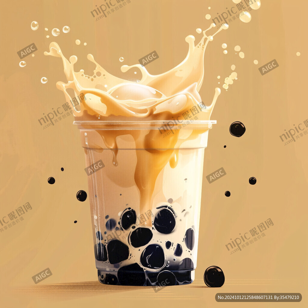 手绘珍珠奶茶