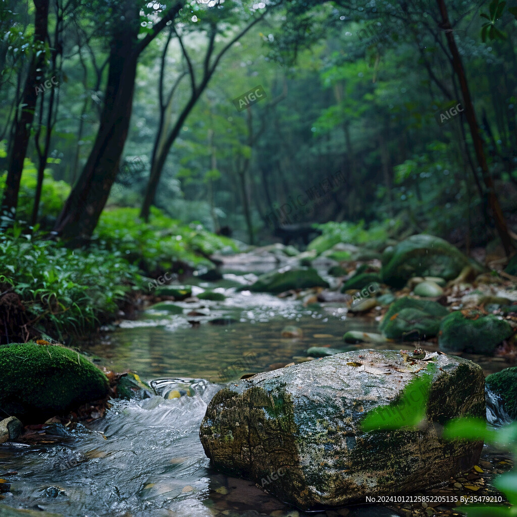 梅峰山地公园的溪流