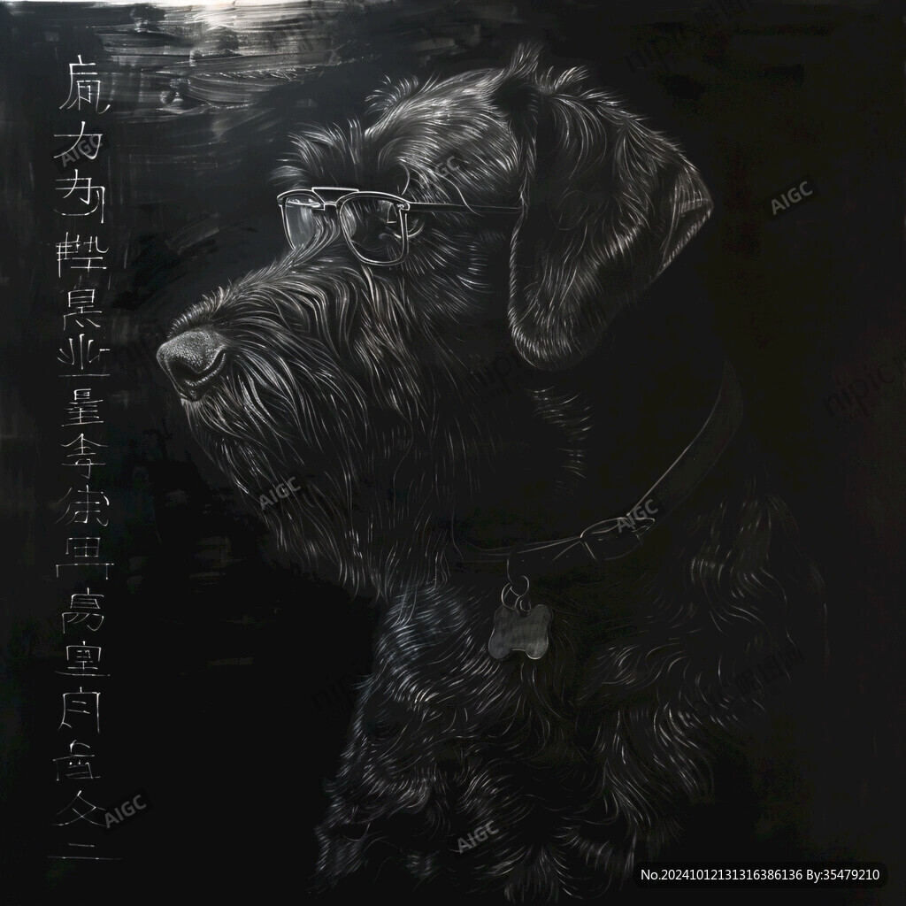 手绘狗狗插画海报