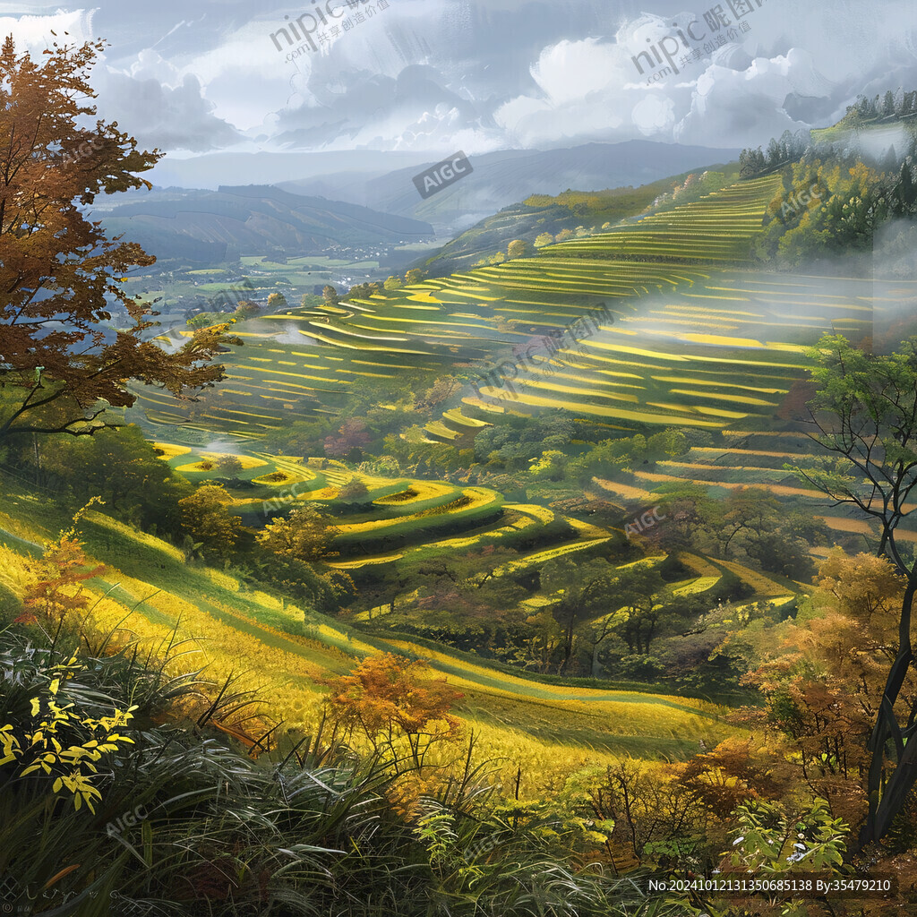 梦幻中国美田园风景
