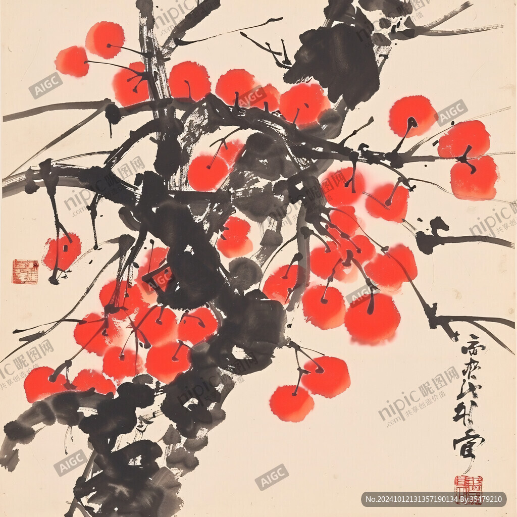毛笔红果满枝