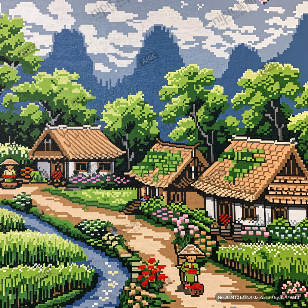 茅草屋插画