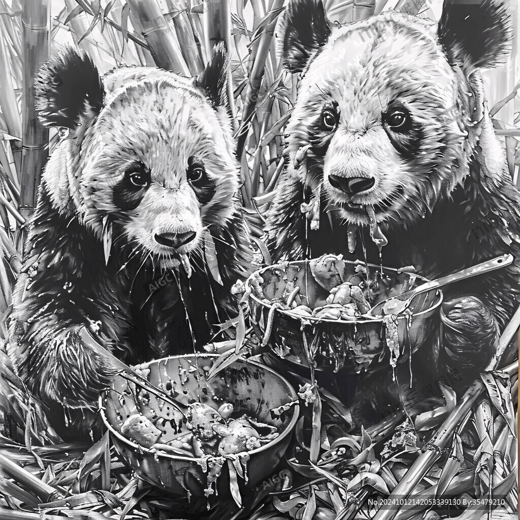 大熊猫油画
