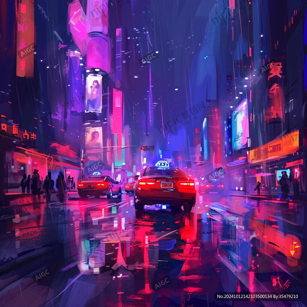 场景赛博插画