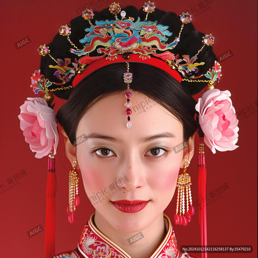 中式新娘头饰