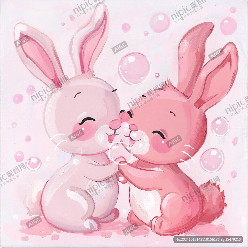 卡通可爱小兔妈妈