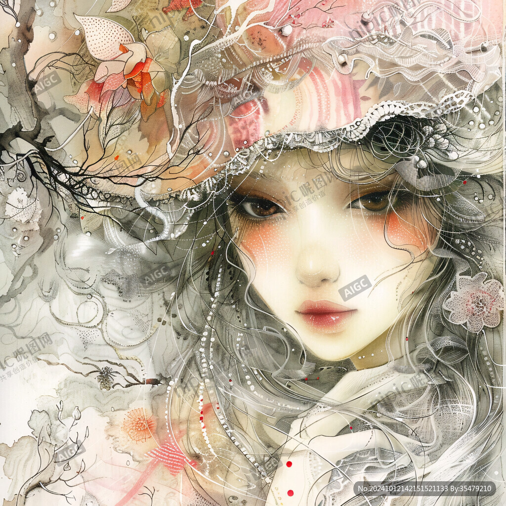 女性唯美插画时尚插画