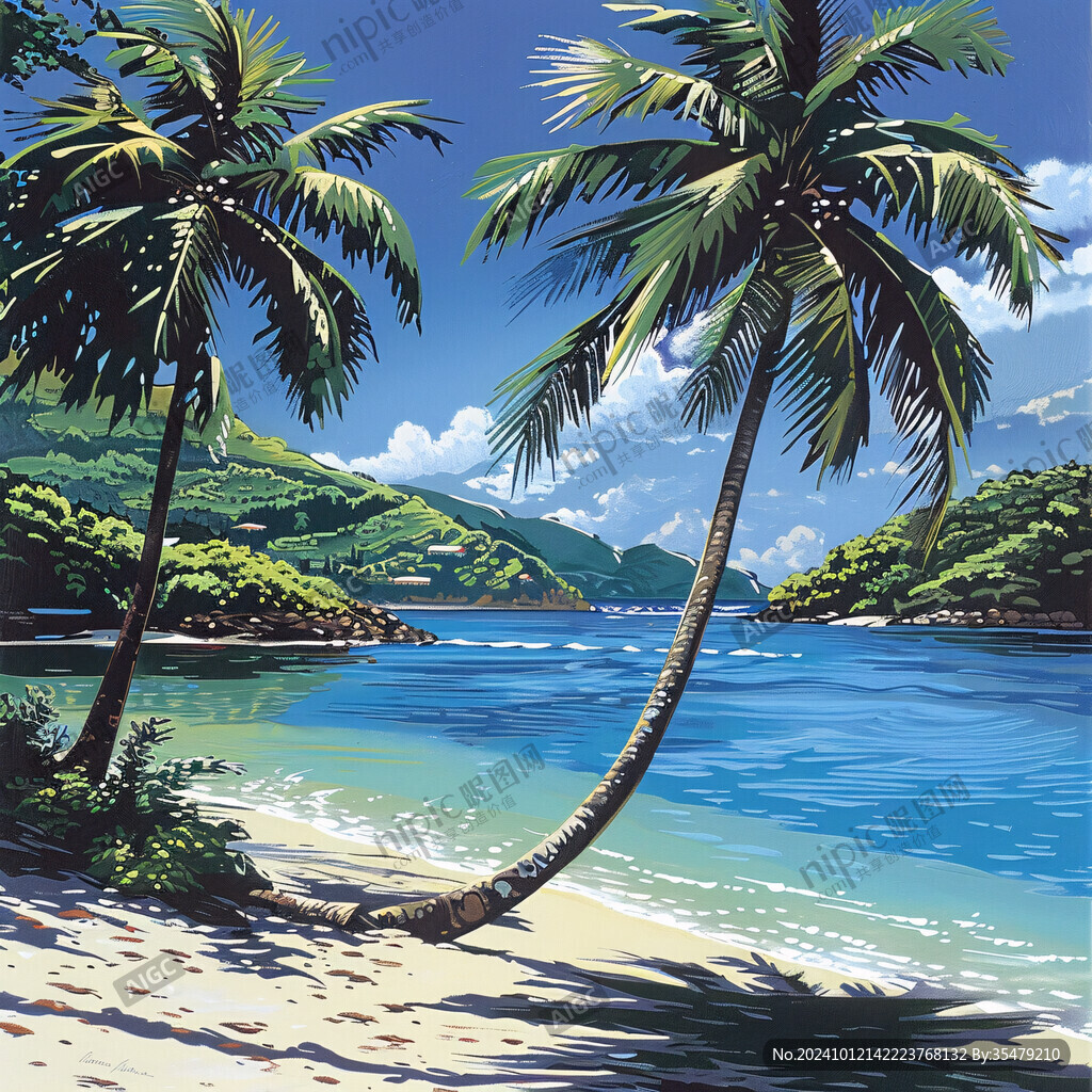 海滩风景画