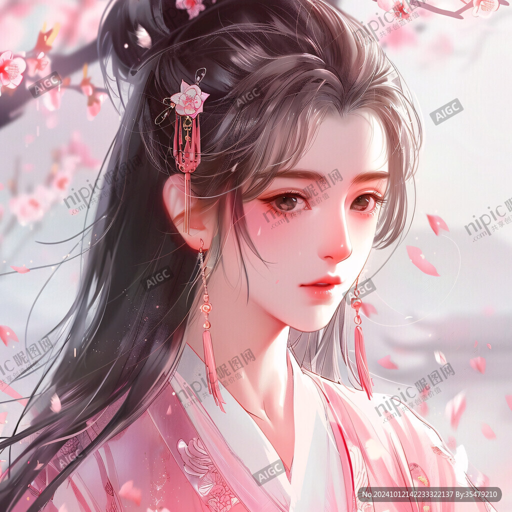 古风美女头像插画封面