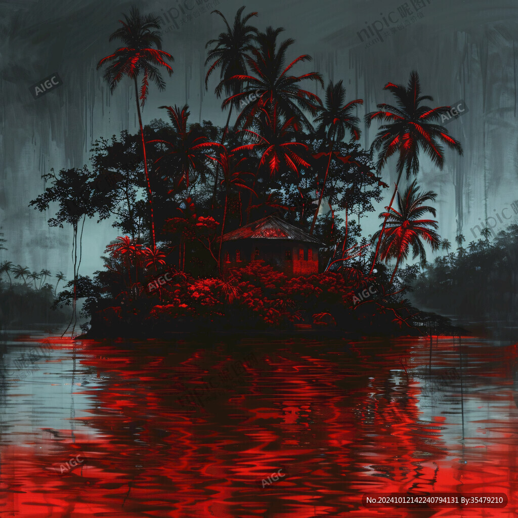 椰子林插画