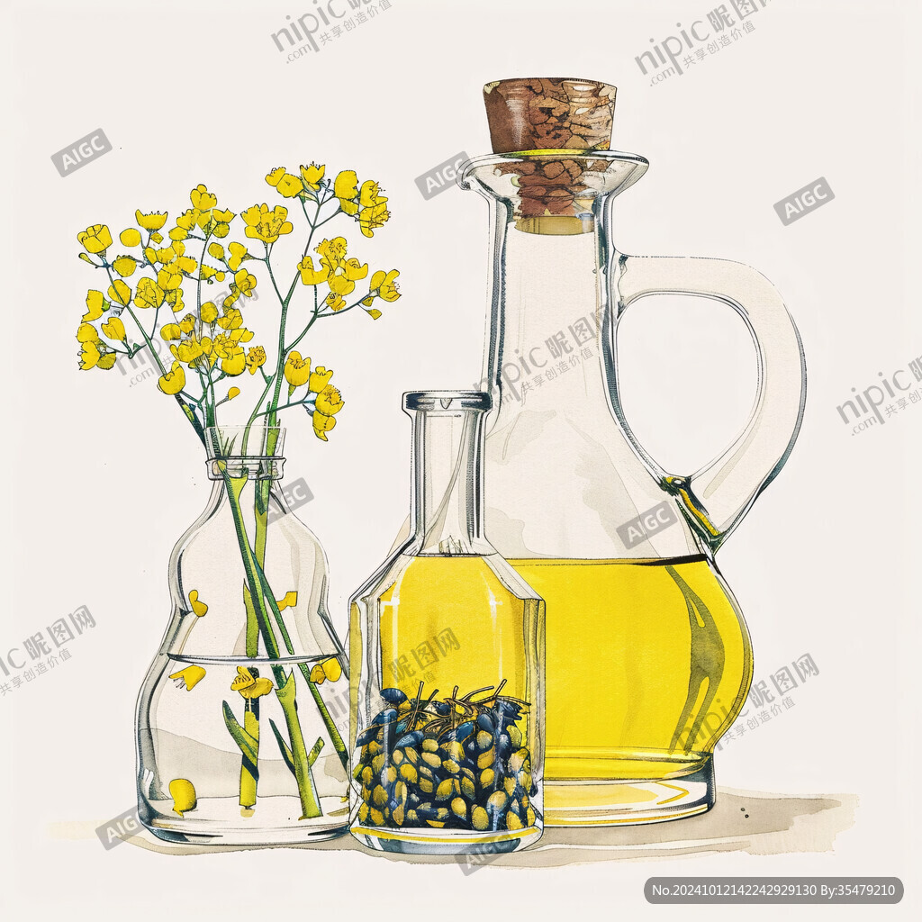 菜籽油插画