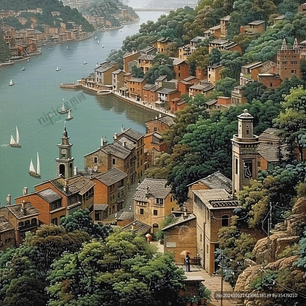 意大利风景装饰画