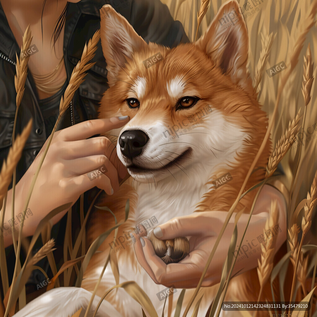 狗狗写实插画