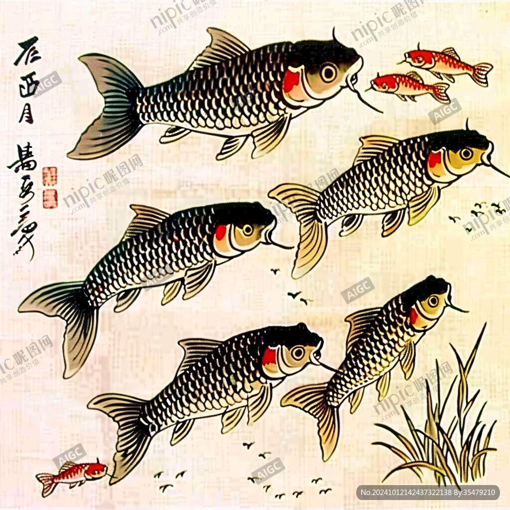 鲤鱼六顺图