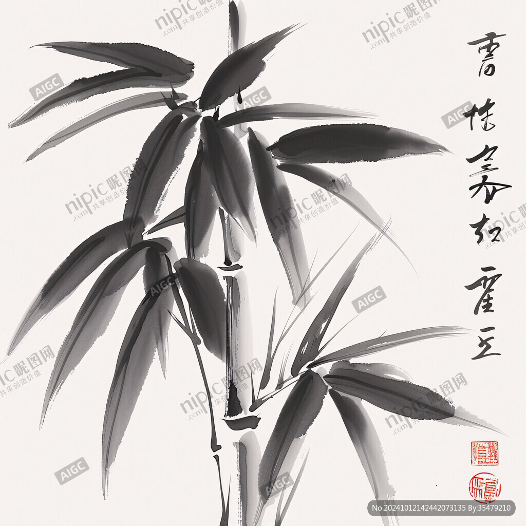 精品鼠绘竹子