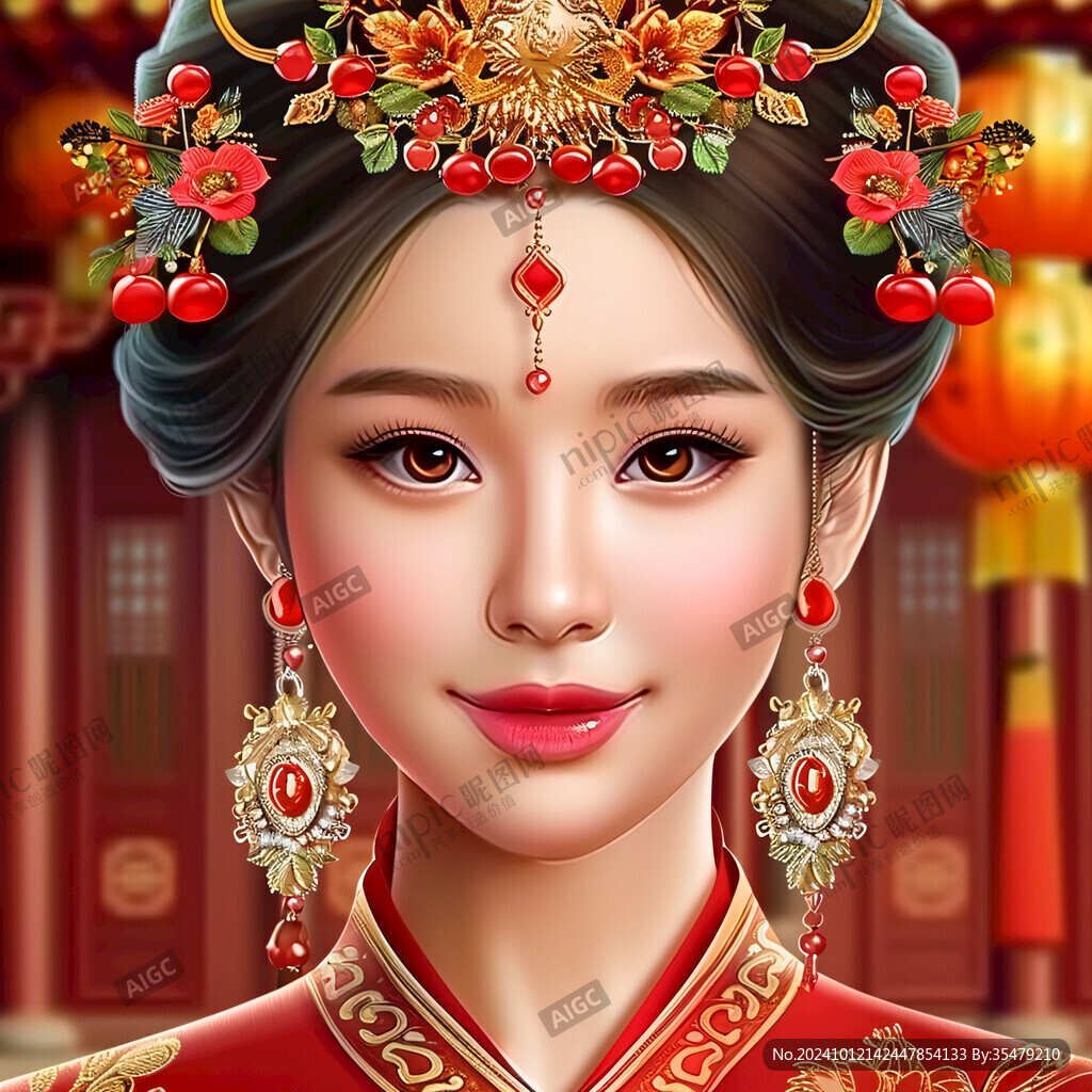 宫廷美女人物插画