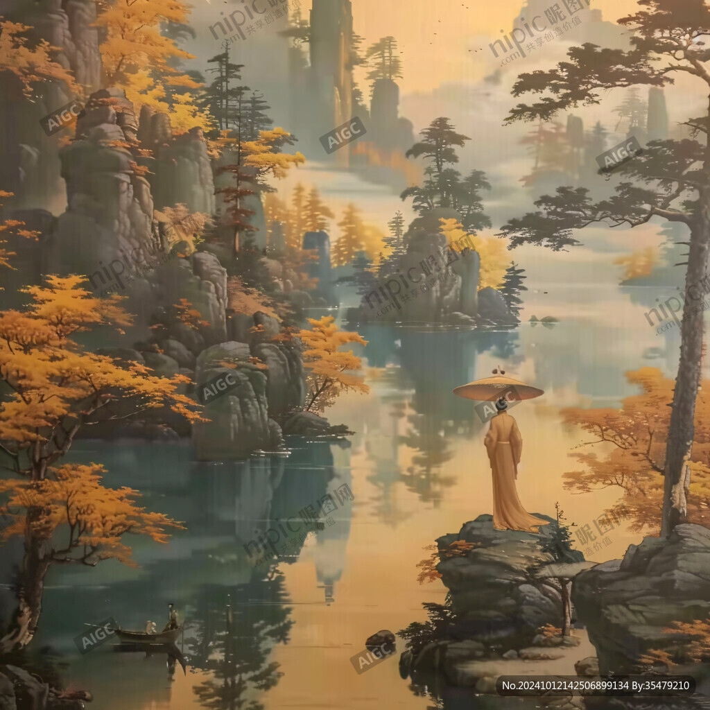 酒店山水壁画