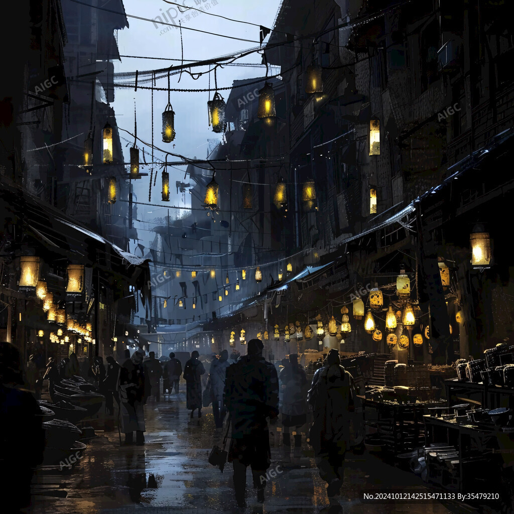 雨巷插画