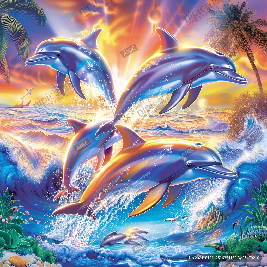 海豚立体画设计