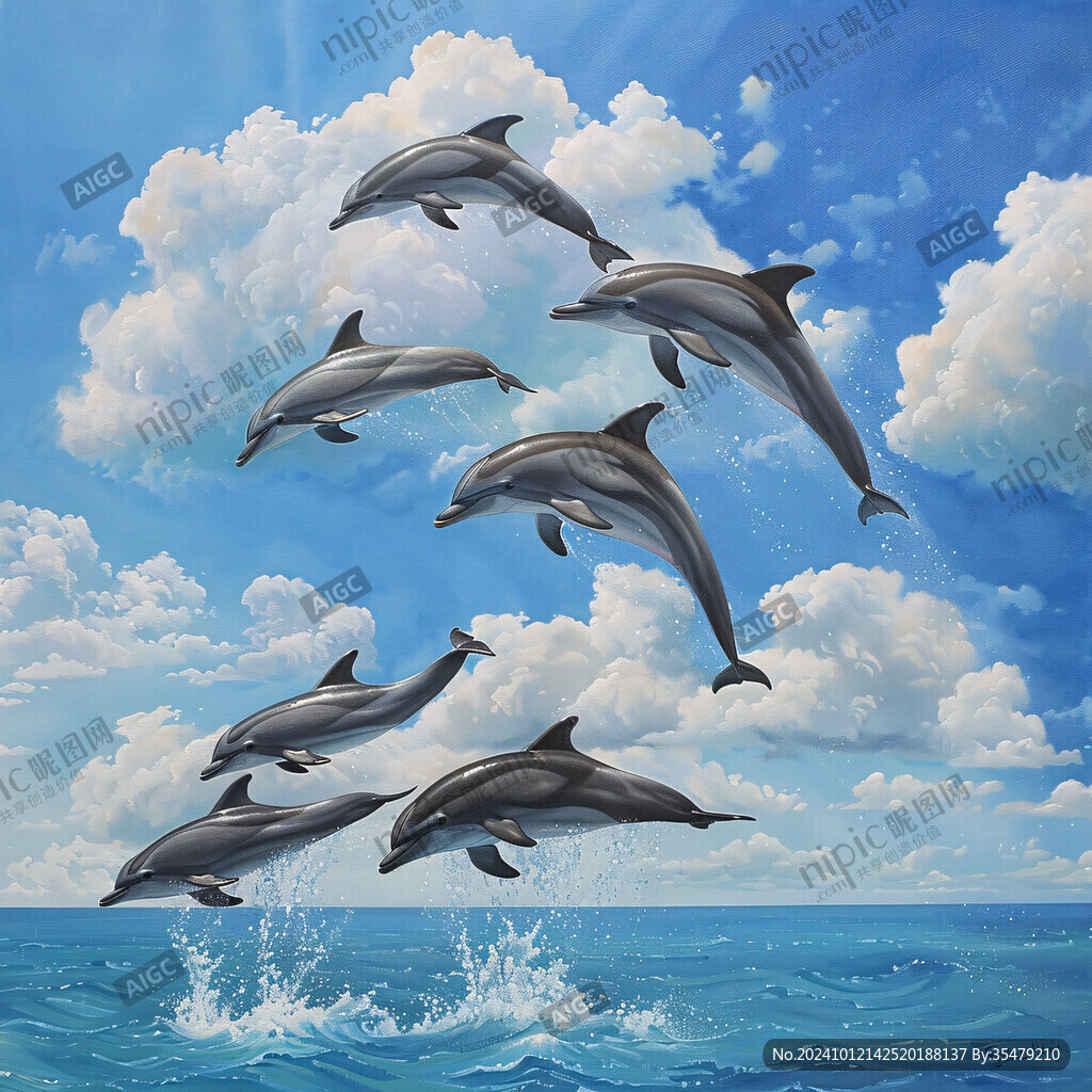 海豚立体画设计