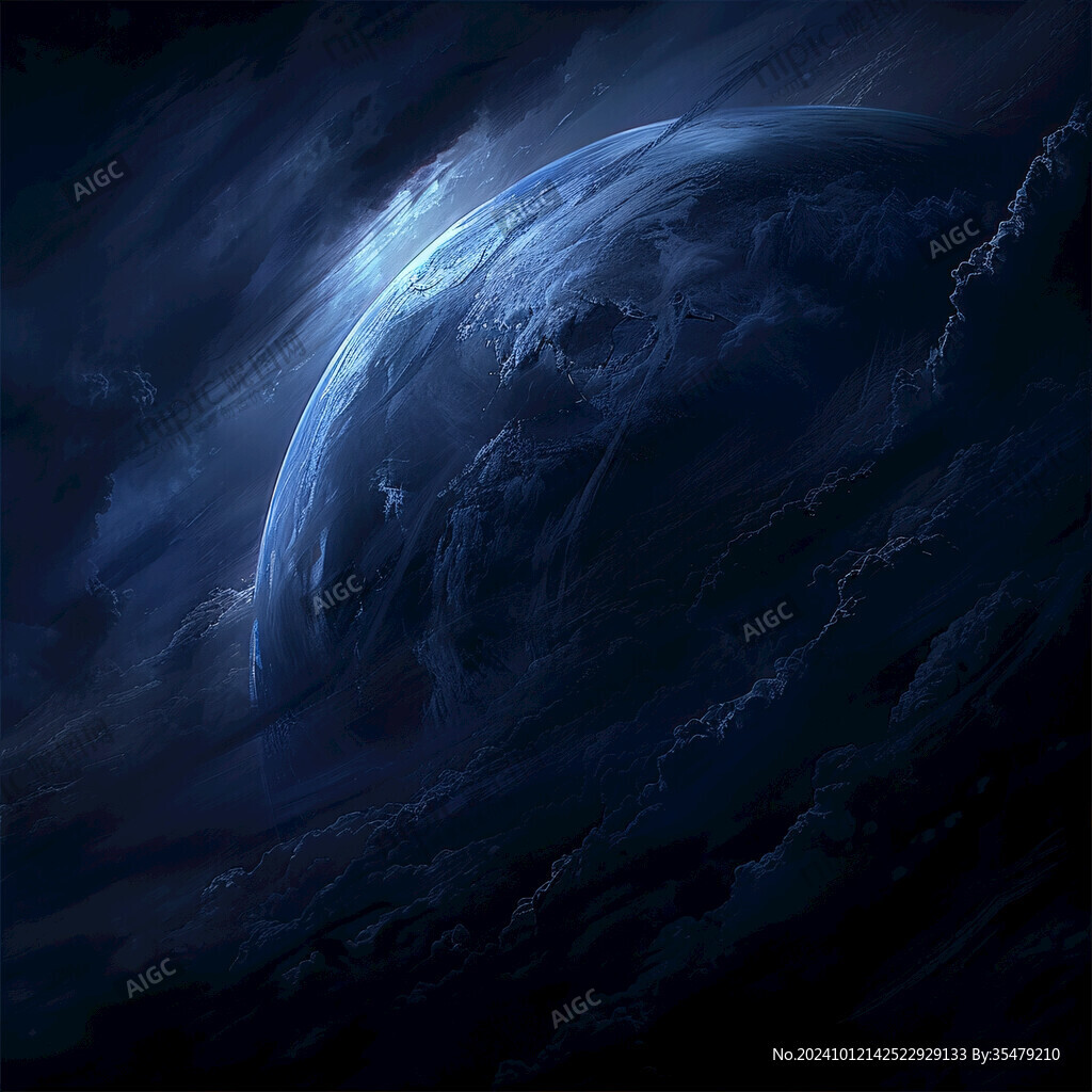 炫酷拉丝效果星球海报