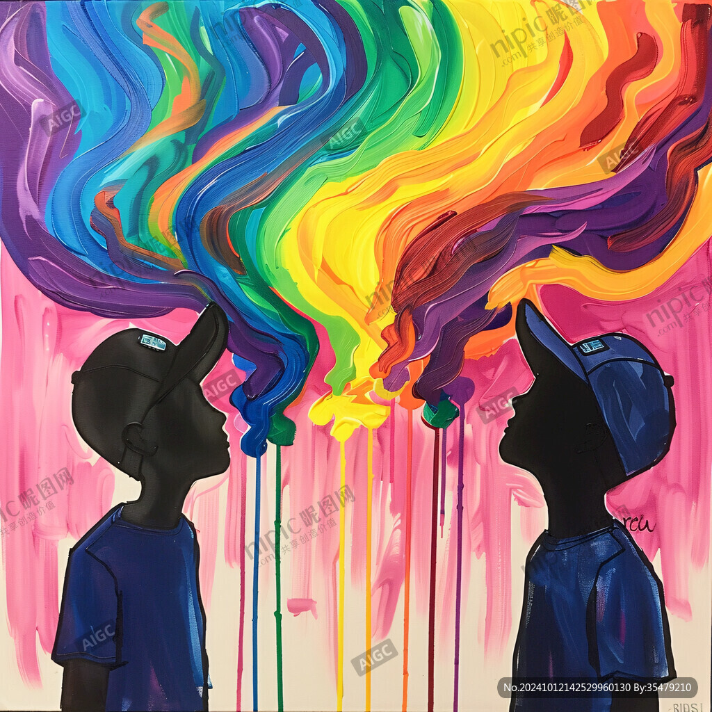 彩虹糖包装插画